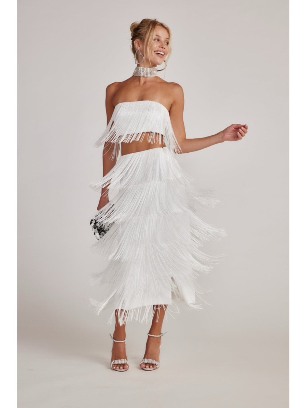 NEW 12th Tribe White Fringe Wedding Set